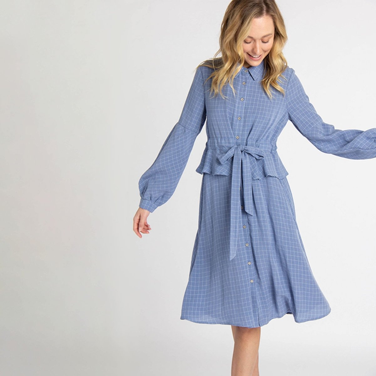 Orange Creek Grid Stripped Dress - Kija Hair Salon