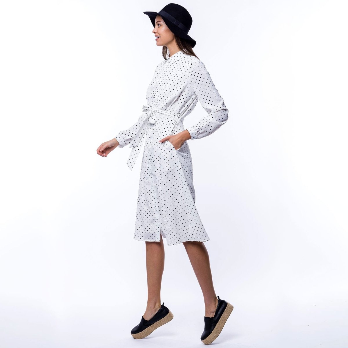 Orange Creek Polka Dot Collared Dress - Kija Hair Salon