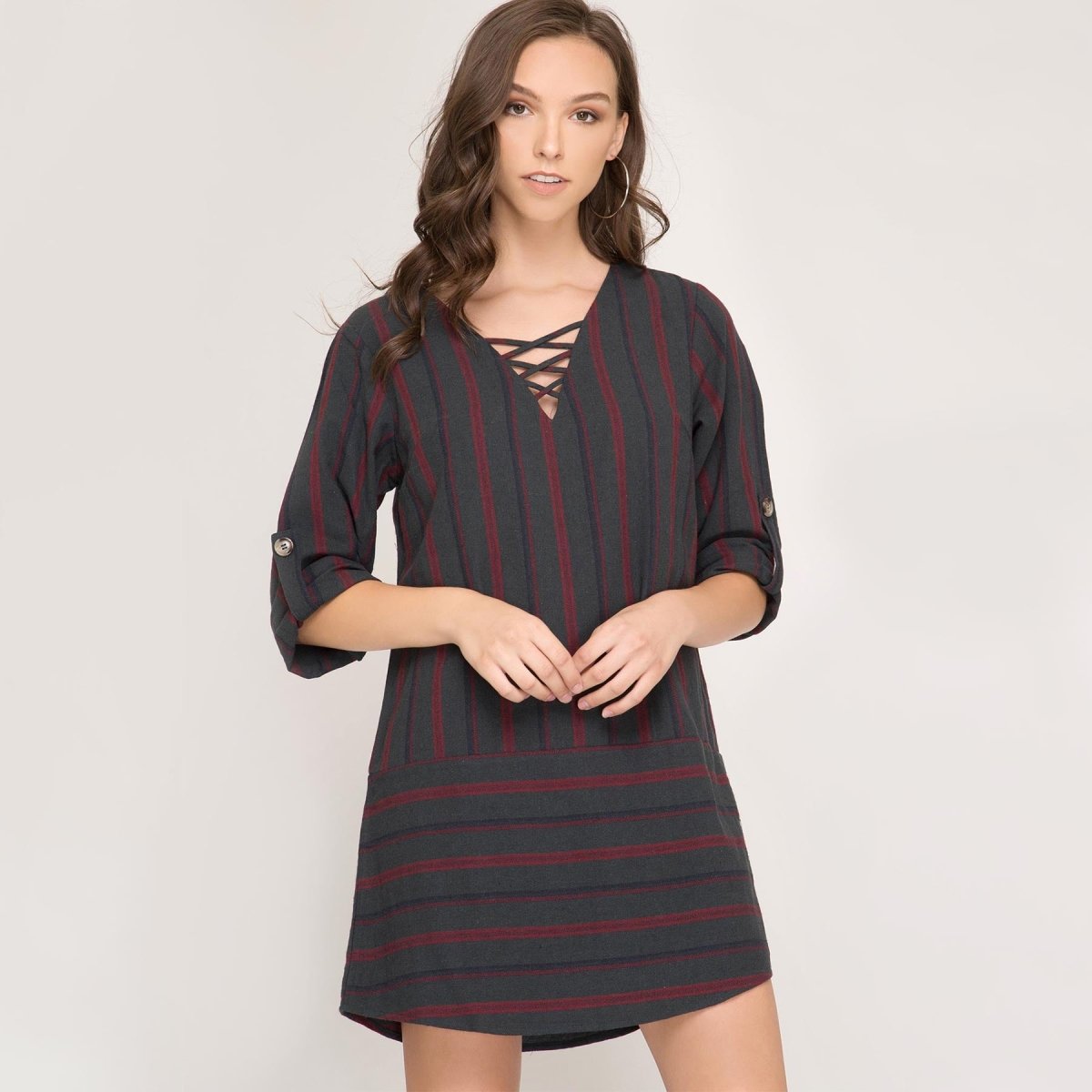 She + Sky Lace-Front Summer Dress | Spring & Summer Dark Green / Large She + Sky Lace-Front Summer Dress | Spring & Summer Dark Green / Large