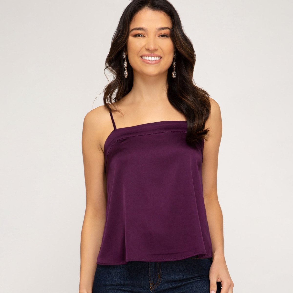 She + Sky Purple Satin Cami Top - Kija Hair Salon