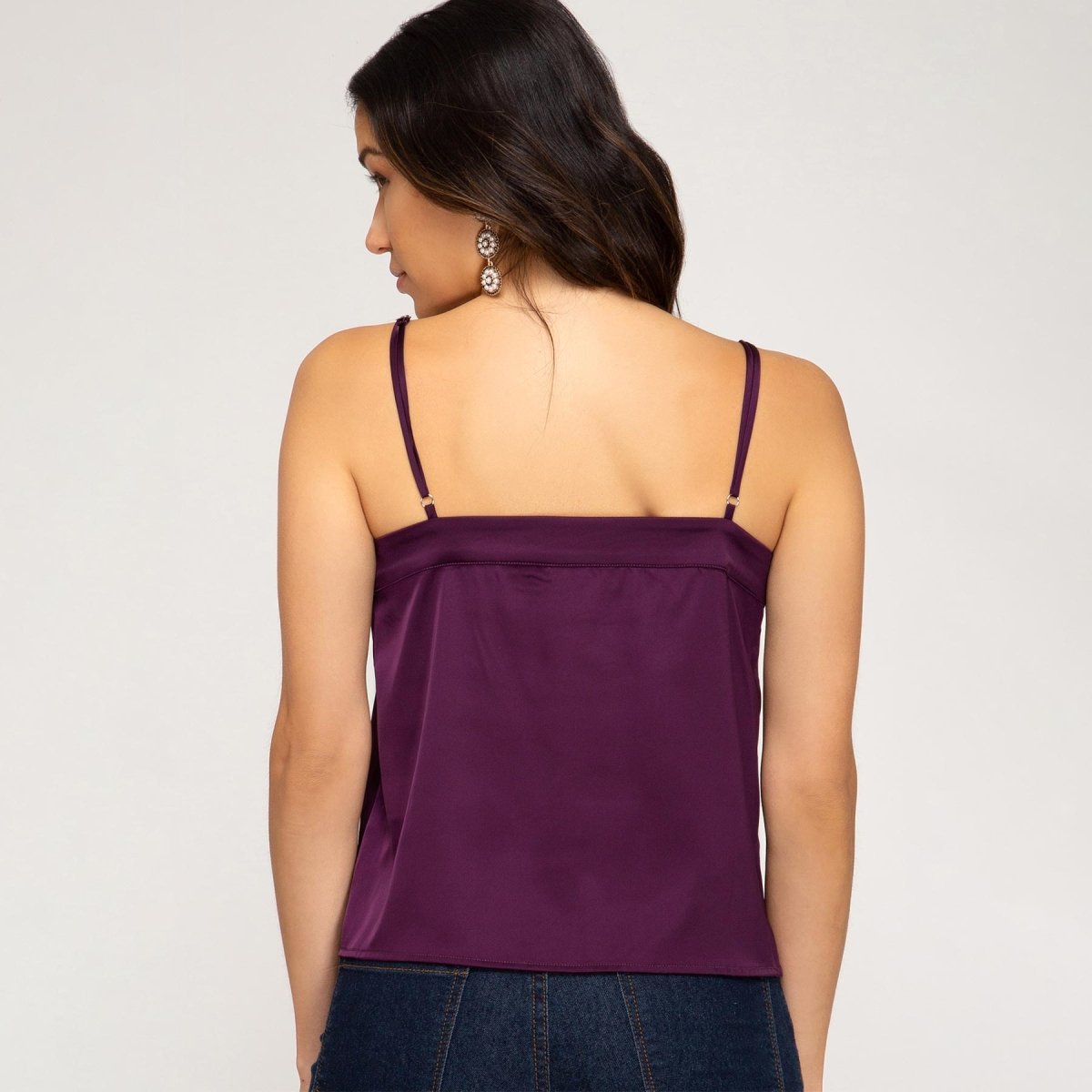 She + Sky Purple Satin Cami Top - Kija Hair Salon