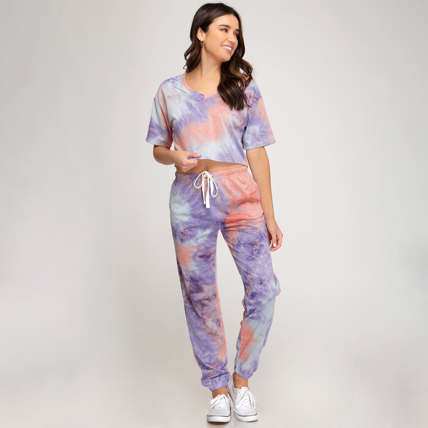 She + Sky Pastel Tie-Dyed Joggers
