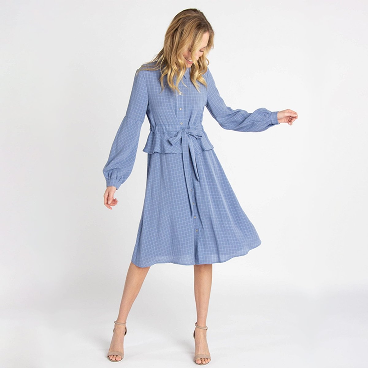 Orange Creek Grid Stripped Dress - Kija Hair Salon