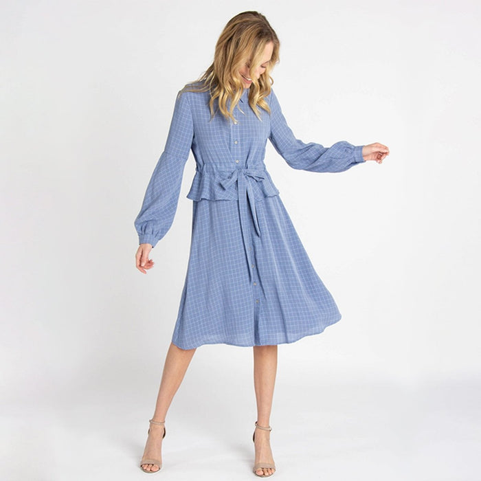 Orange Creek Grid Striped Dress - Kija Hair Salon