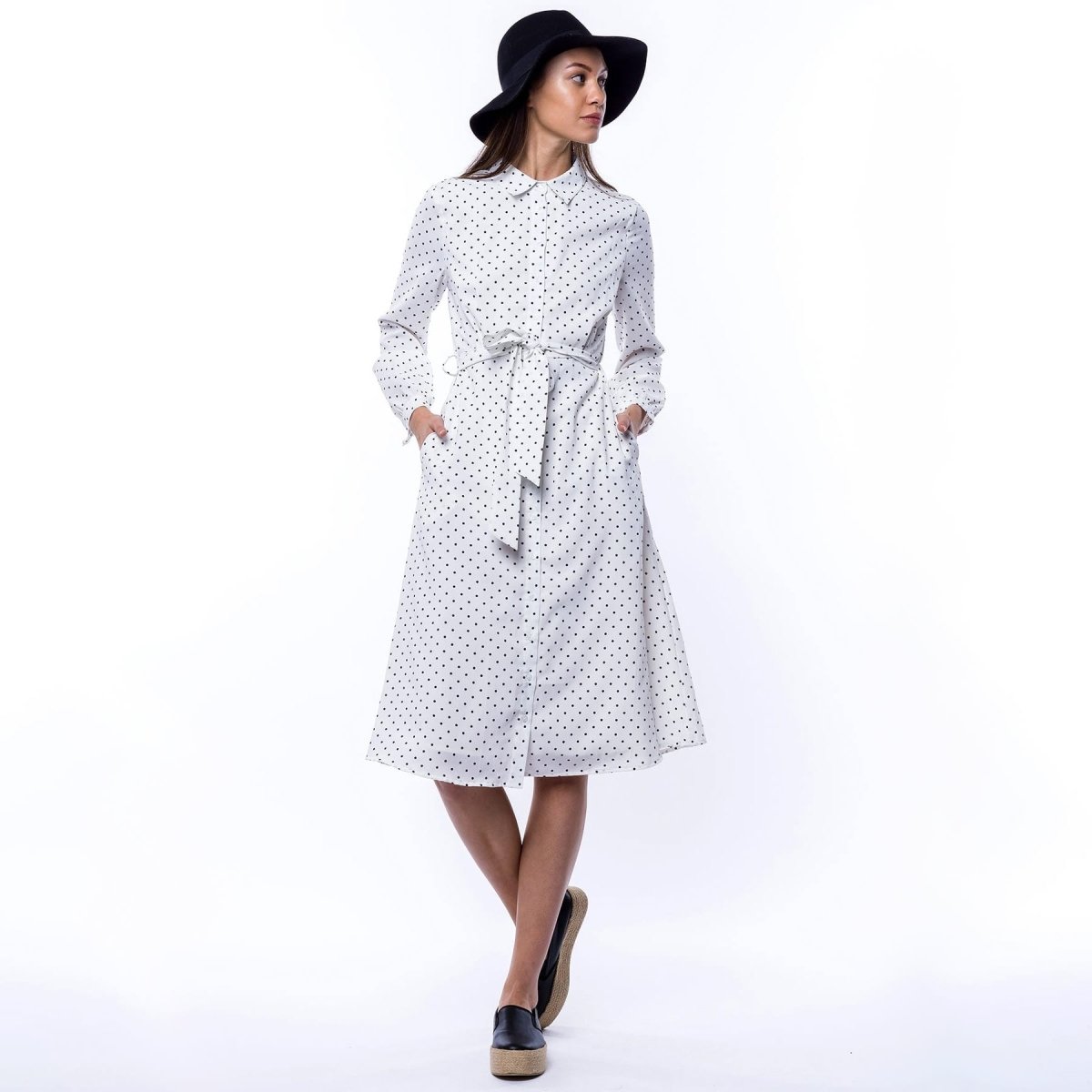 Orange Creek Polka Dot Collared Dress - Kija Hair Salon