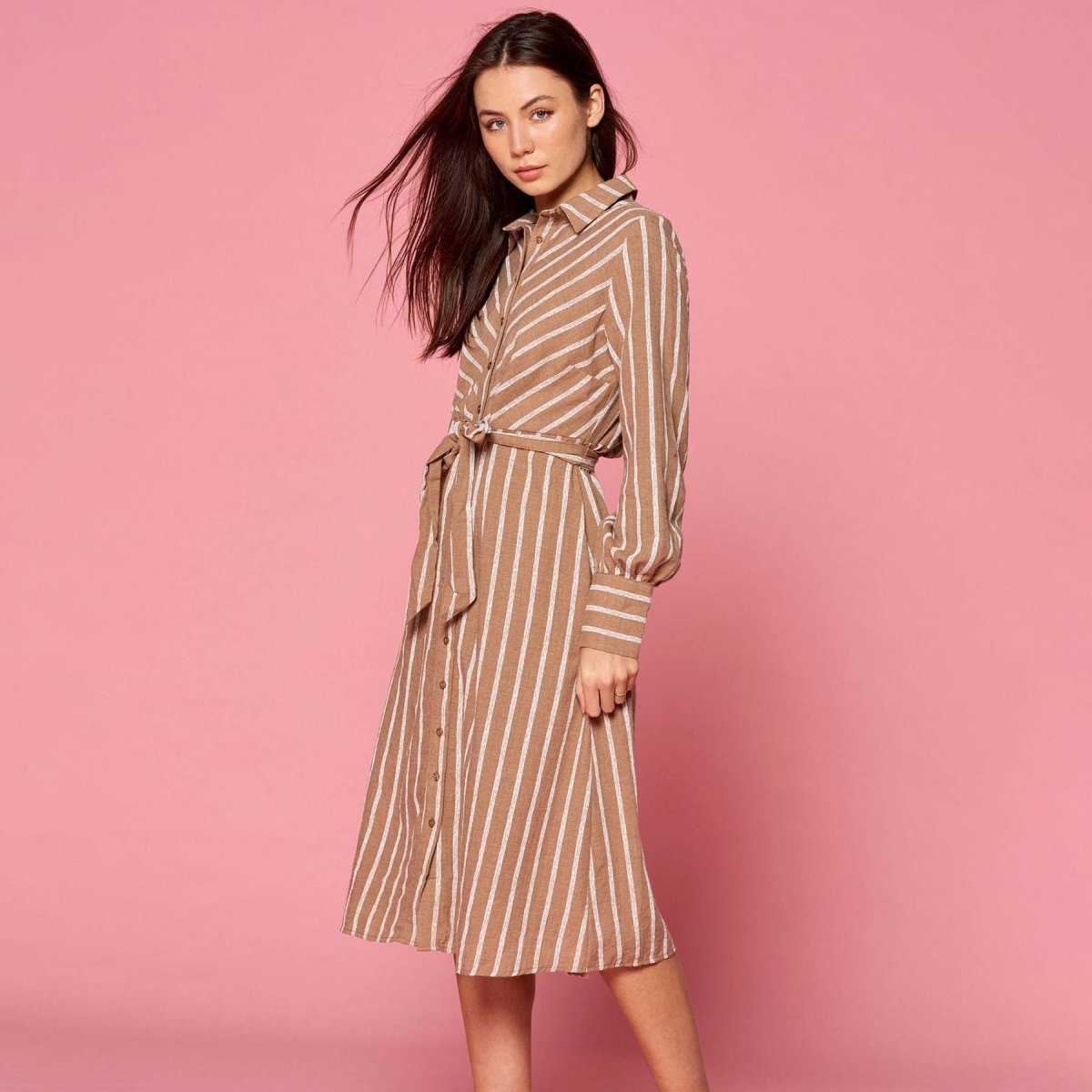 Orange Creek Striped Collared Shirt Dress | Kija Hair Salon Orange Creek Striped Collared Shirt Dress | Kija Hair Salon
