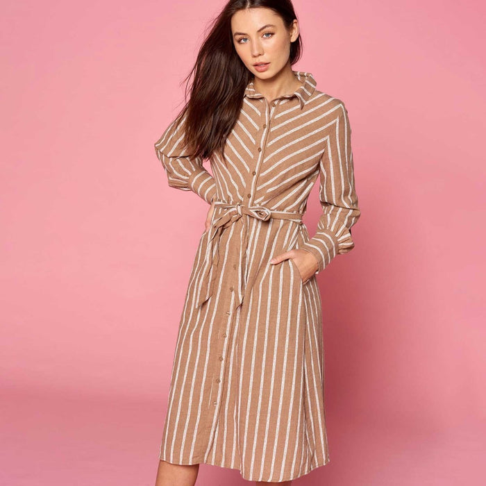 Orange Creek Striped Collared Dress - Kija Hair Salon