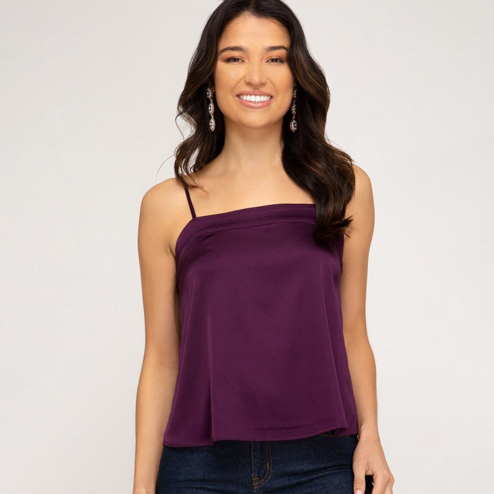 She + Sky Purple Satin Cami Top - Kija Hair Salon